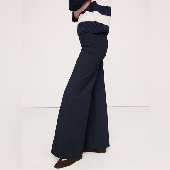 NWT Banana Republic Wide Leg Everywhere Ponte Hyper Navy Blue Pant Sz S (603873) - Picture 9 of 9